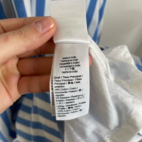 J.Crew Blue and White Striped Cotton Work Summer SunDress Dress Size 12 - Picture 14 of 15
